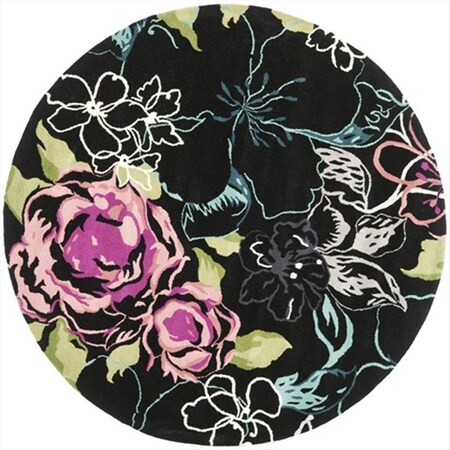 Safavieh 7 x 7 ft. Round Contemporary Wyndham Black and Multi Hand Tufted Rug WYD378C-7R